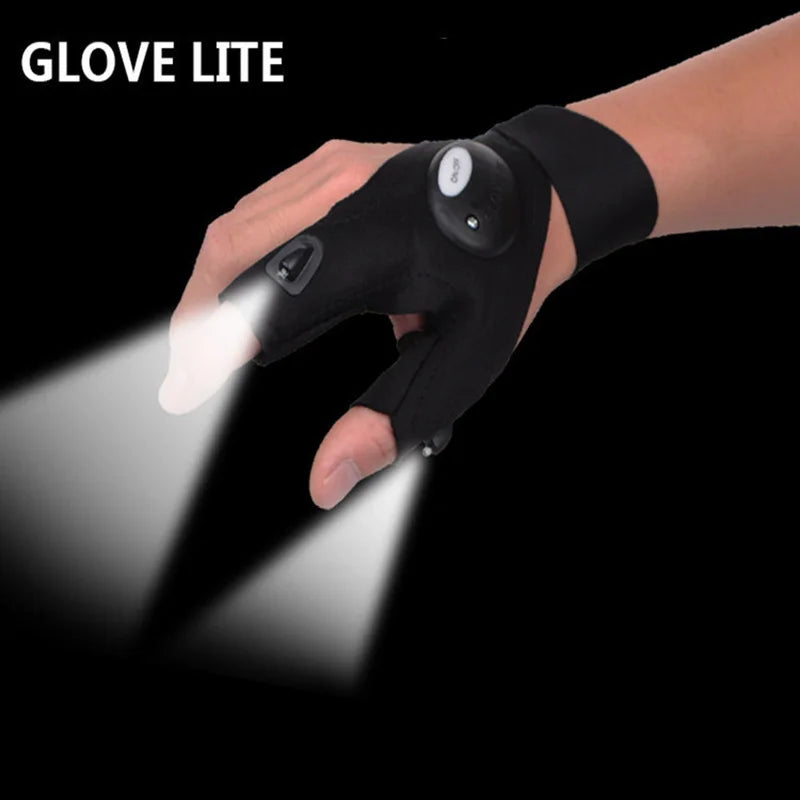 Industrial Fingerless Light Glove LED Flashlight Waterproof Torch Outdoor Tool Night Camping Hiking Rescue Multi Light Tool